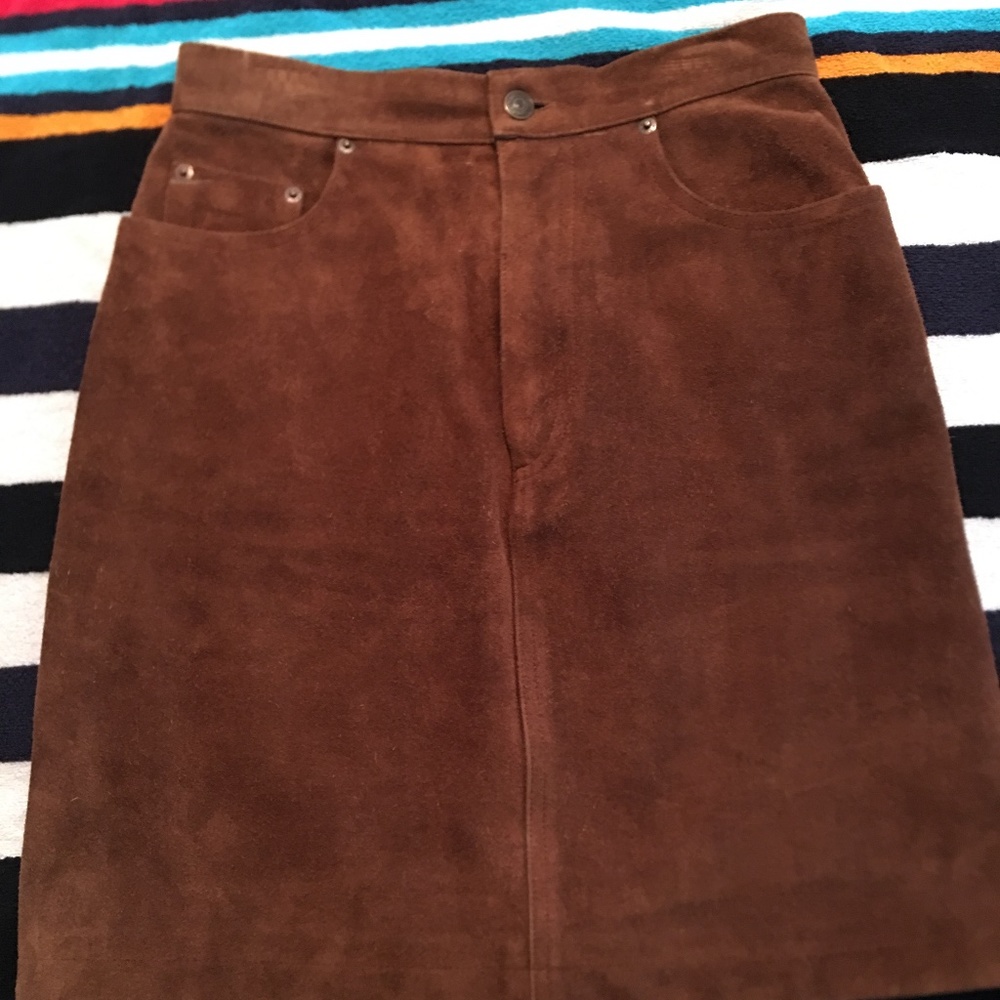 Vintage Blue Label Polo Ralph Lauren suede skirt